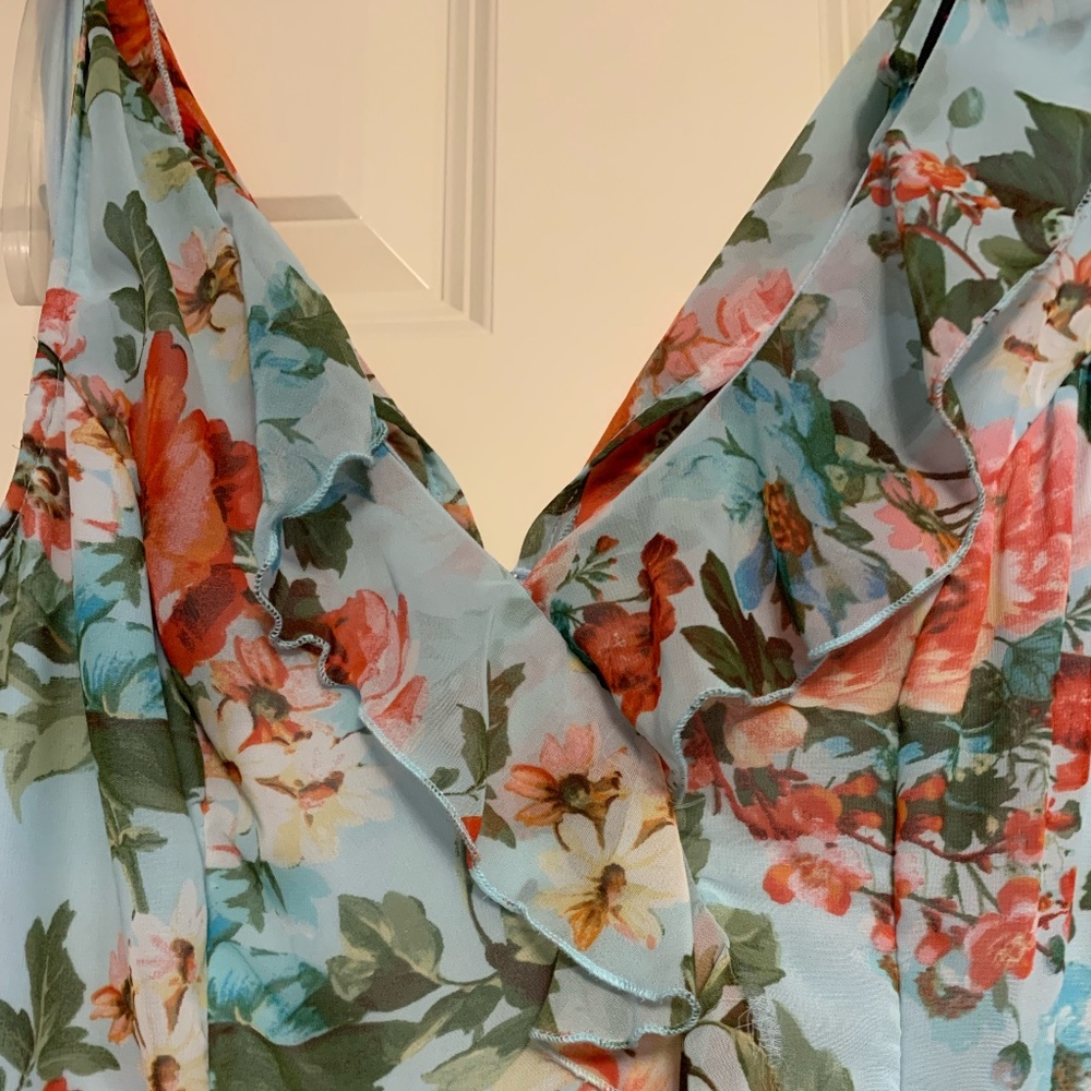 Teeze Me Summer Floral Maxi dress - Aqua